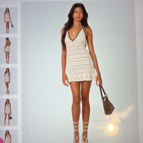 Edikted Coastal crochet halter mini dress - Picture 4 of 5